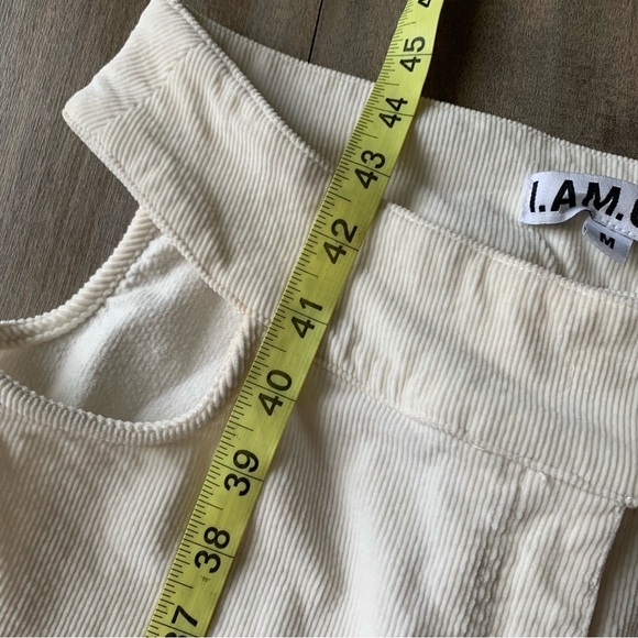 I. AM. GIA Kayla Cutout Straight Leg Pant cream corduroy size medium - Picture 5 of 9